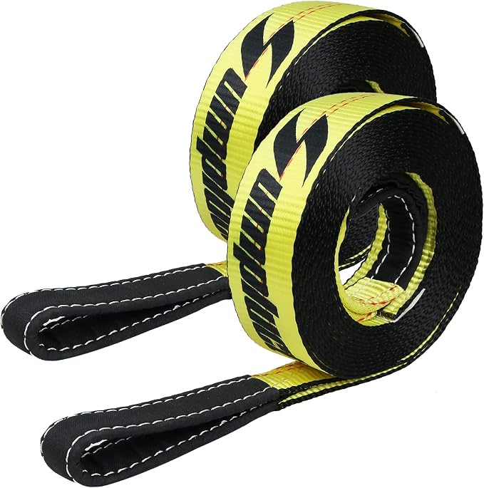 2 Pack Tow Strap 2" x 20 ft 20000 lbs Break Strength Kinetic Recovery Tow Rope by Sumpluct