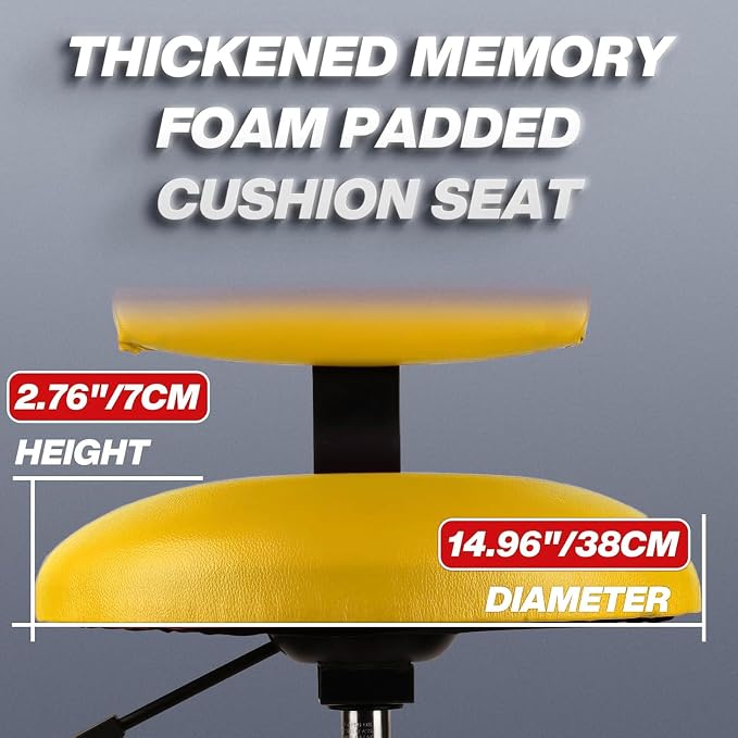 Shop Stool with Backrest, Mechanic Garage Stool - Image 9