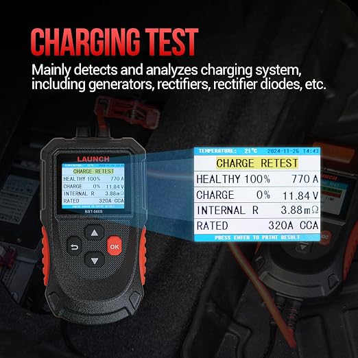 Car Battery Tester, Launch BST-560S 12V Digital Automotive Battery Load & - Image 5