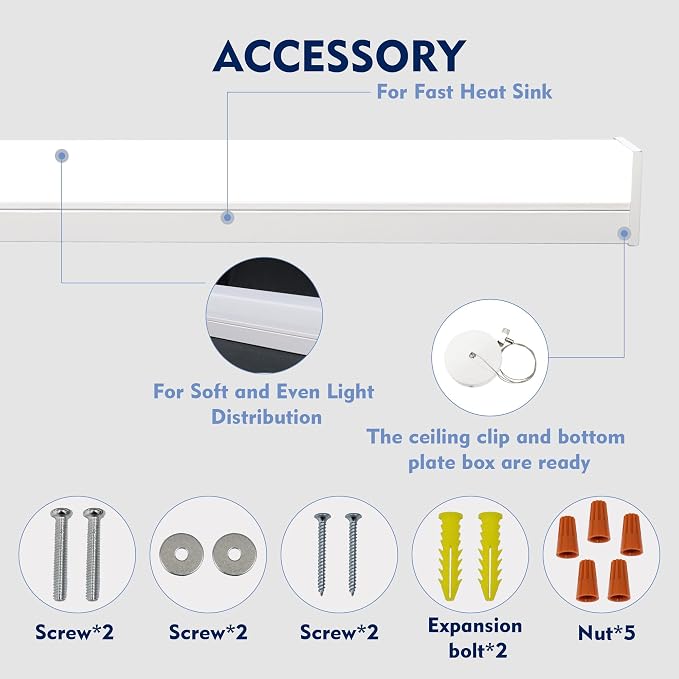 4FT LED Shop Light，Led Garage Ceiling Lights, LED Workbench Light，LED - Image 2
