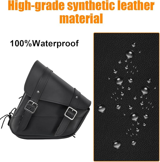 Motorcycle Saddle Bags Leather Motorcycle Solo Swing Arm Bag - Image 3
