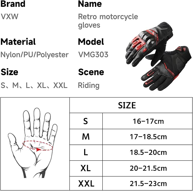 VXW Motorcycle Gloves for Men and Women - Image 6