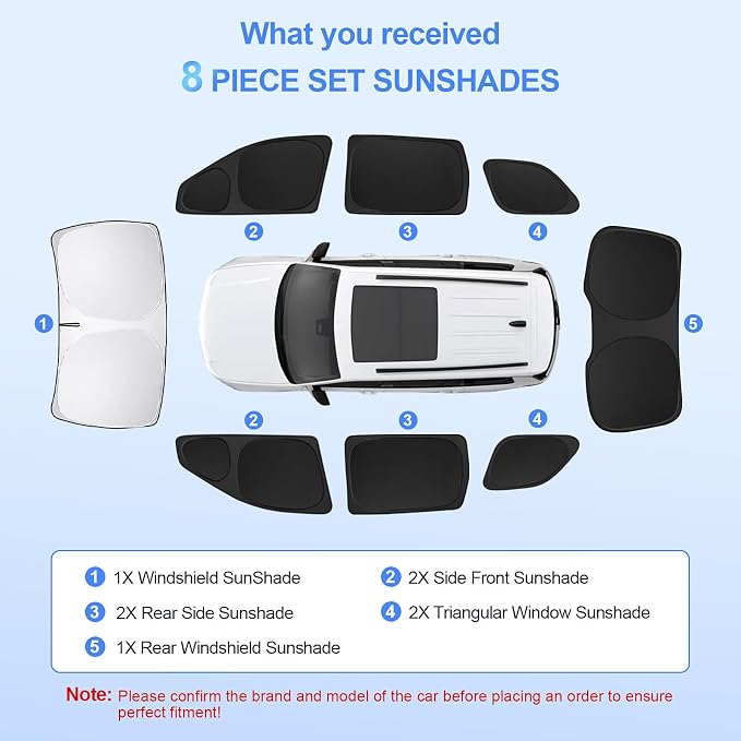 8pcs Car Window Shades forJeep Grand Cherokee 2011-2021 Accessories, Windshield - Image 6