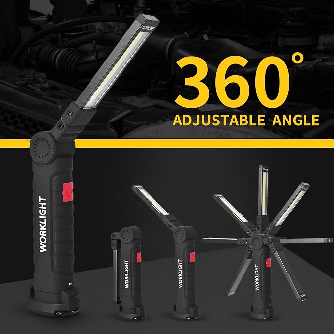 Suranew LED Worklight Flashlight, COB Rechargeable Work Lights - Image 2