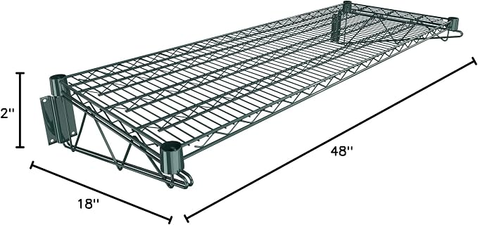 18" x 48" Green Epoxy Wire Wall Mount Shelf - Image 3