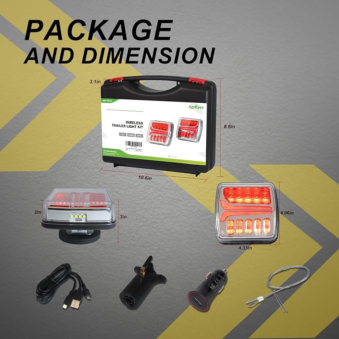 Agrieyes Wireless Trailer Lights, Magnetic LED Trailer Light Rechargeable - Image 9