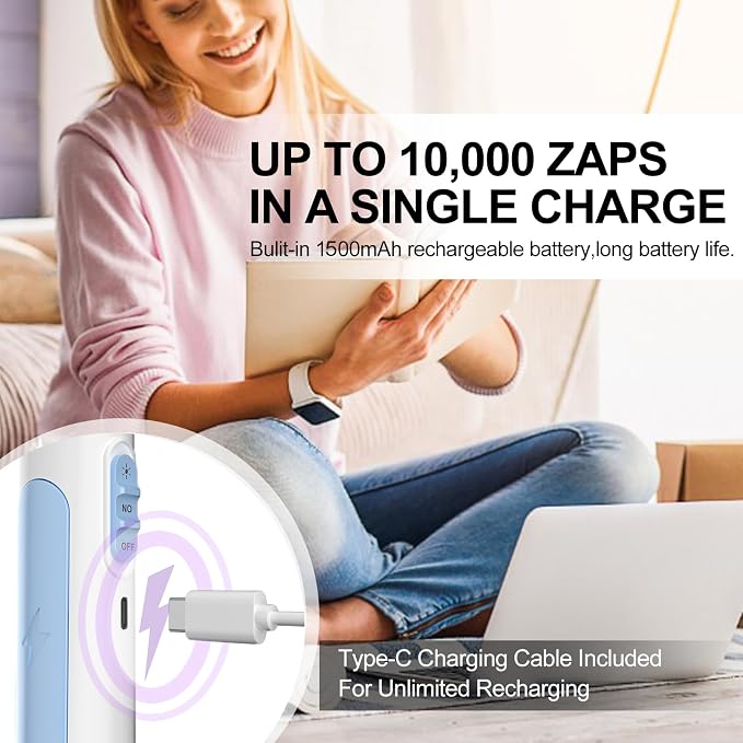 Bug Zapper 2 Pack, VANELC Electric Fly Swatter Racket Fly Zapper, 3000 Volt USB - Image 4
