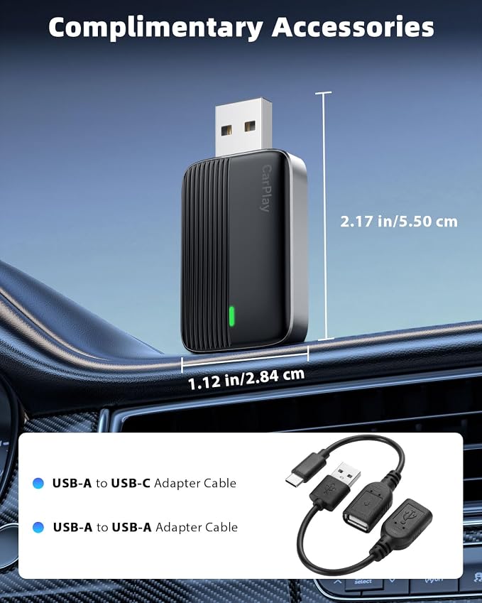 MoKo Wireless CarPlay Adapter for Apple iPhone, Mini Car Play Adapter for iOS - Image 8