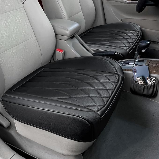 2 Pack Leather Front Car Seat Cover Bottom Car Seat, Universal Anti-Slip Driver by BEITK