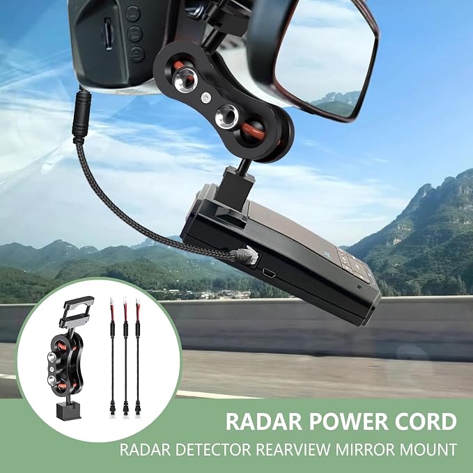 Radar Detector Rearview Mirror Mounting Bracket, 13.8" Radar Detector Hard Wire - Image 2