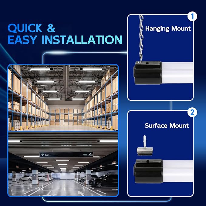 hykolity 4 Pack Linkable LED Shop Light, 4FT 42W, 5000K Daylight, - Image 3