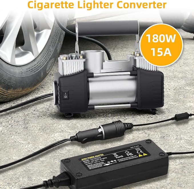 180W AC to DC Converter, 100V ~ 240V to 12V 15A Car Cigarette Lighter Socket - Image 5