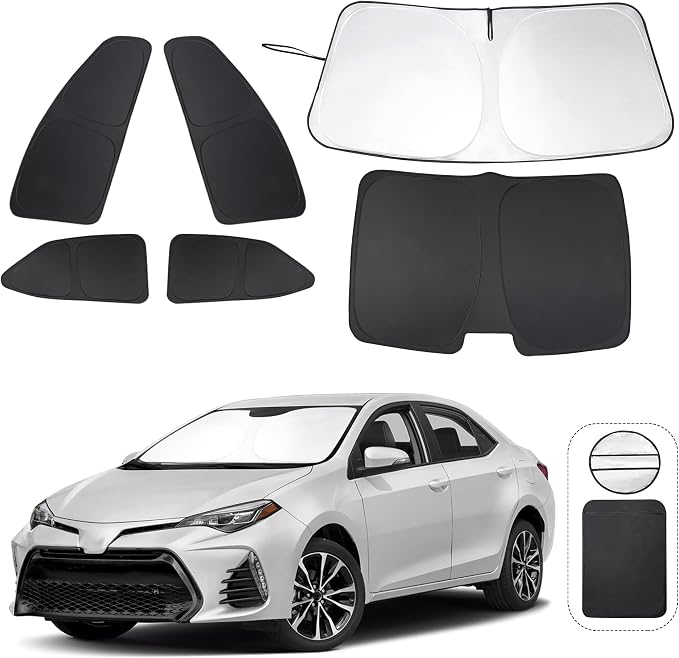 TINGLU Window Shades for Toyota Corolla 2014-2019 Accessories Car Side Full by TINGLU