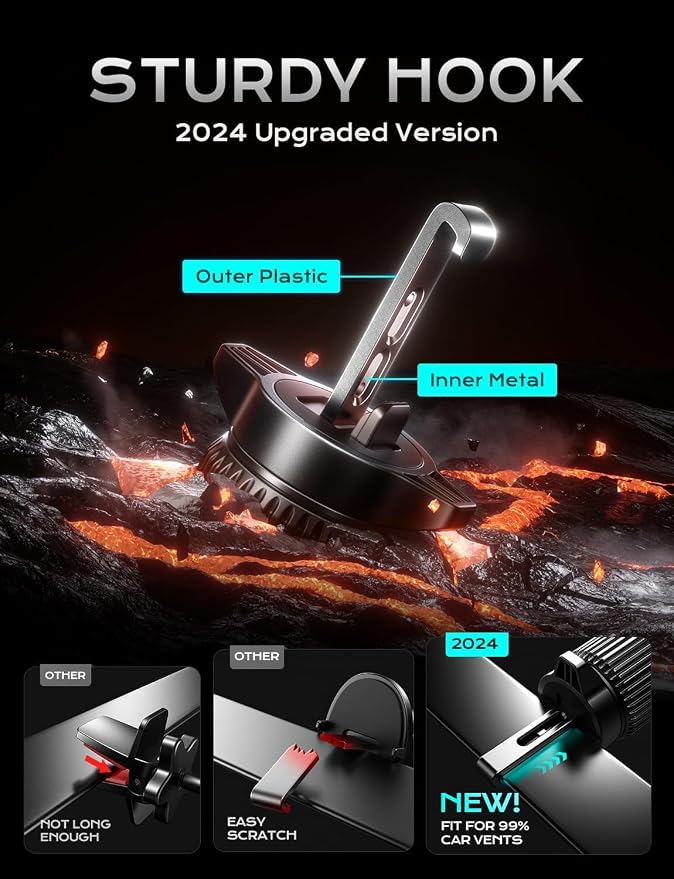 CHGeek 15W Wireless Car Charger – Auto-Clamping Qi Fast Charging Vent Mount - Image 3