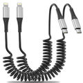 Coiled USB C to Lightning Cable by Umefly+