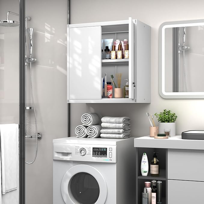 GREATMEET Metal Wall Cabinet, Wall Mounted Cabinet - Image 8