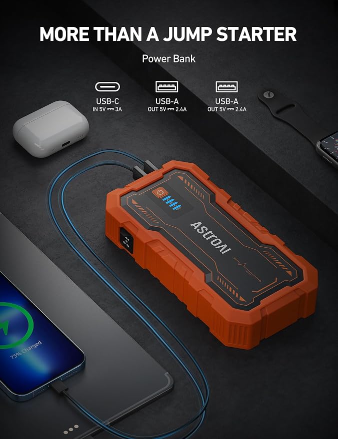 AstroAI S8 Pro Car Battery Jump Starter, 3000A Peak Jump Starter Battery Pack - Image 5