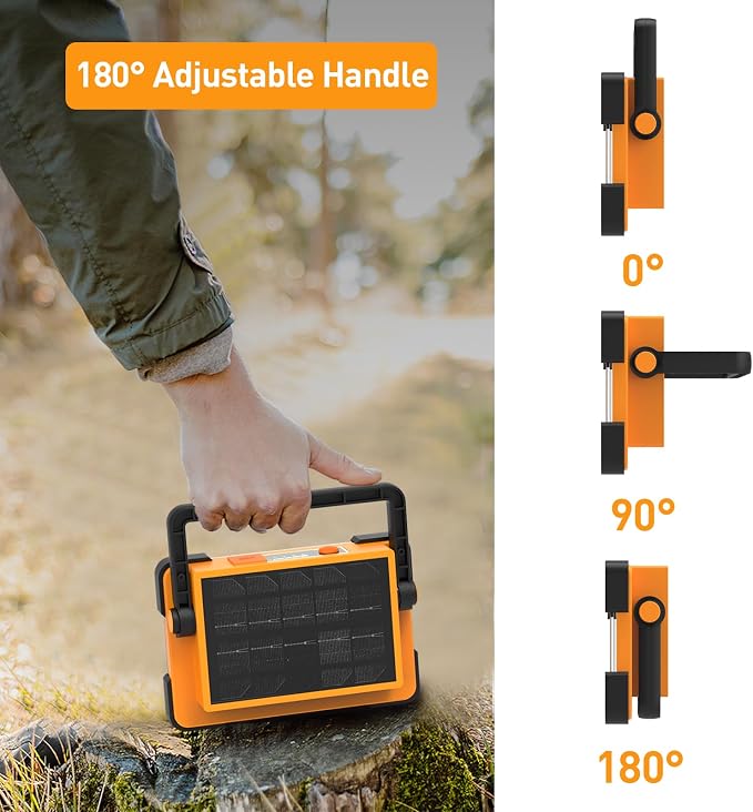 120W Solar Rechargeable Work Light, 144 LED 10000LM Led Work Light - Image 6