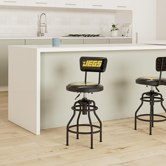 JEGS Hydraulic Shop Stool with Backrest - Image 2