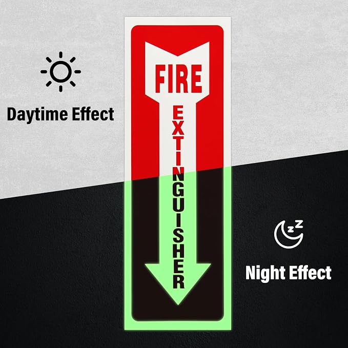 Madrigal Fire Extinguisher Glow in the Dark Sticker Sign, fire extinguisher sign - Image 6