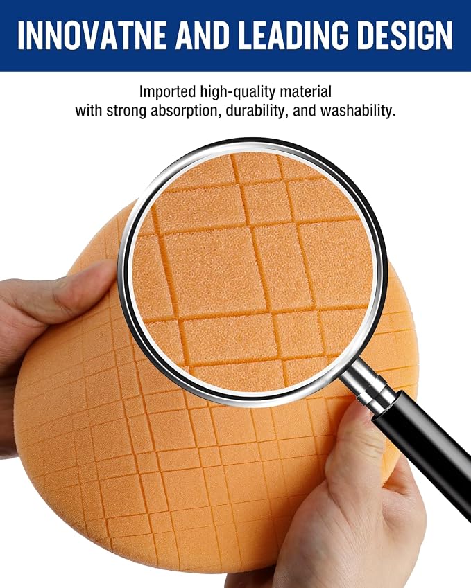 WORKPRO 7.5 Inch Buffing Sponge Pads, Cutting Polishing Pad Kit - Image 4