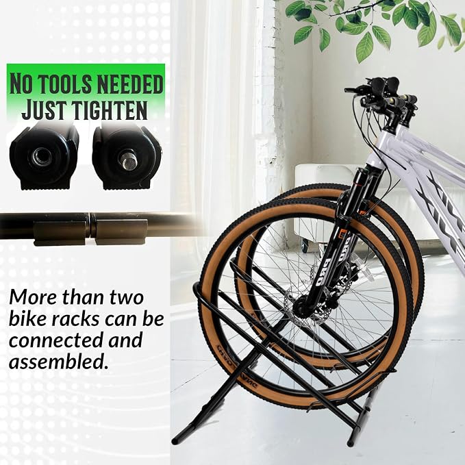 Folding Bike Floor Stand Rack, Portable Storage Bicycle Parking Rack - Image 2
