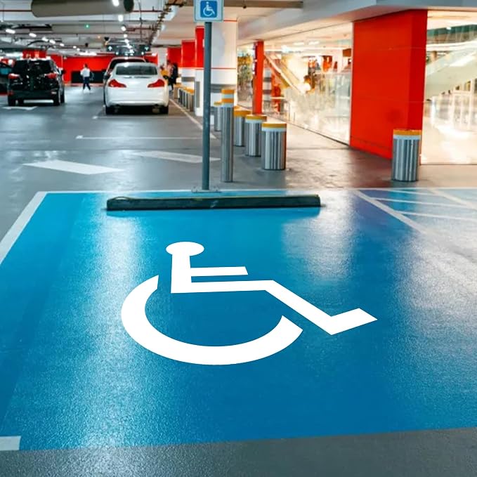 Handicap Parking Stencil, 35.5" x 33" Foldable Cardboard Parking Lot Stencils - Image 8