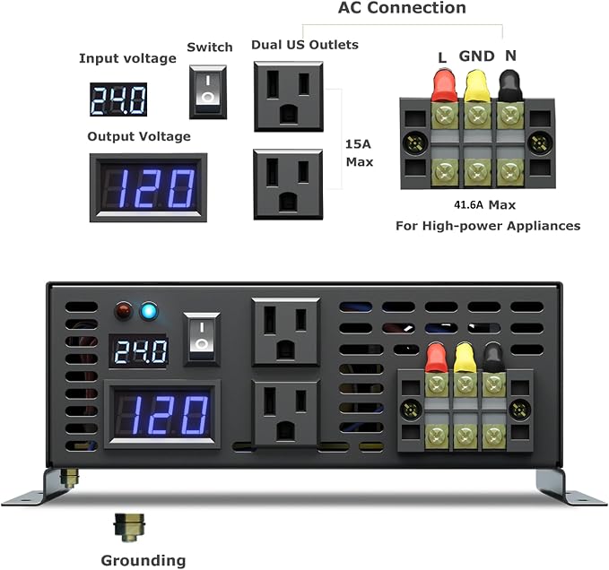 WZRELB 5000W 24V High Efficiency Solar Power Off Grid DC Voltage Converter Pure - Image 3