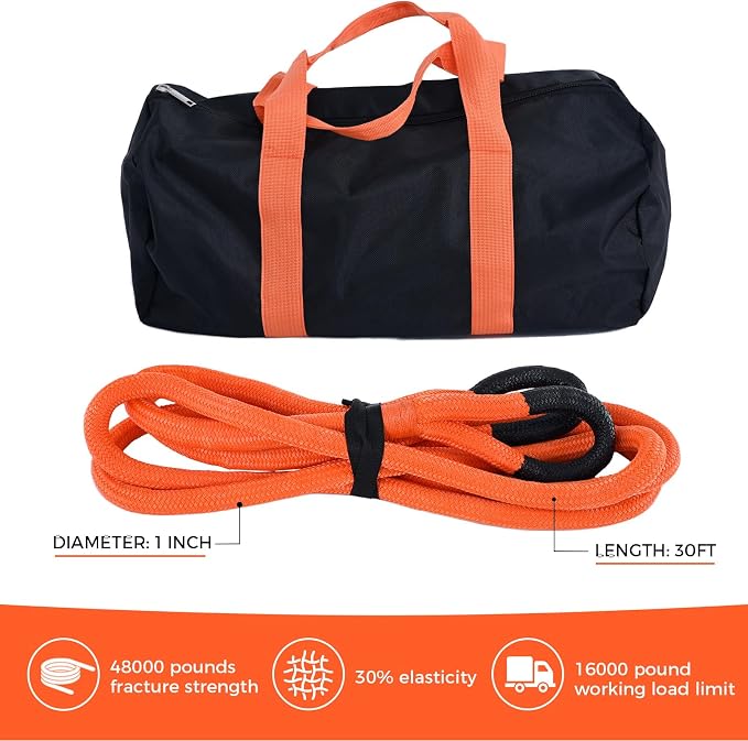 Kinetic Recovery Tow Rope, 48000LBS Snatch Strap - Image 2