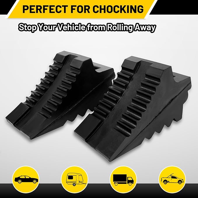 ROBLOCK Solid Rubber Wheel Chocks Heavy Duty Trailer Chock, G.V.W. Up to 4T - Image 4