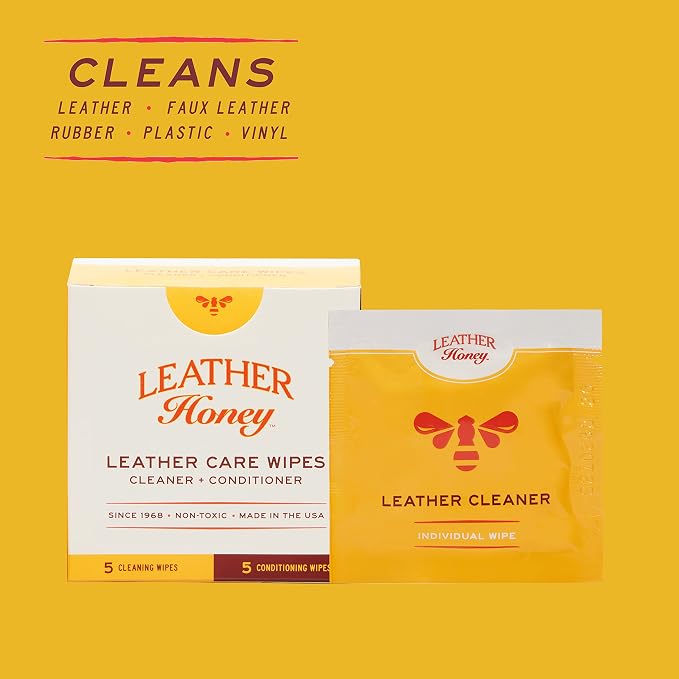 Leather Honey Leather Care Wipe Kit: Clean & Restore On-The-Go. Use - Image 3