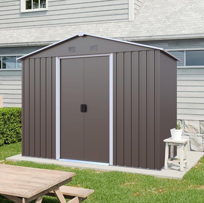 4x8 FT Outdoor Storage Shed, Metal Garden Shed by BNSPLY