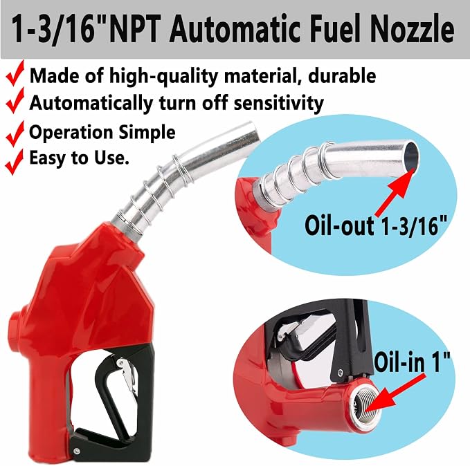 1-3/16"Automatic Fuel Nozzle, Car Fuel Filling Nozzle, Auto Shut-Off Fuel Nozzle - Image 2