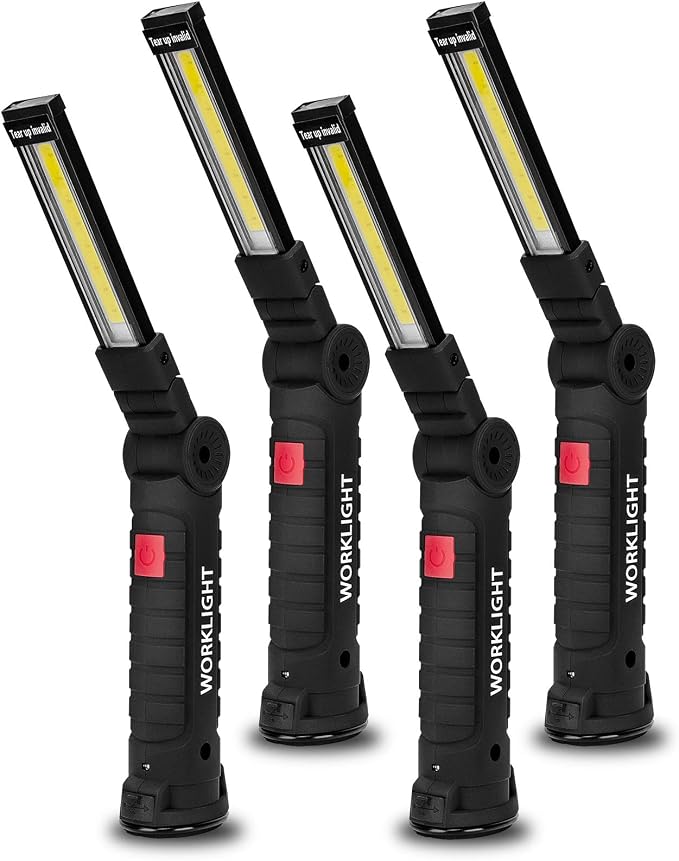 Gifts for Men 4Pack LED Flashlight, Rechargeable Work Lights by Lmaytech