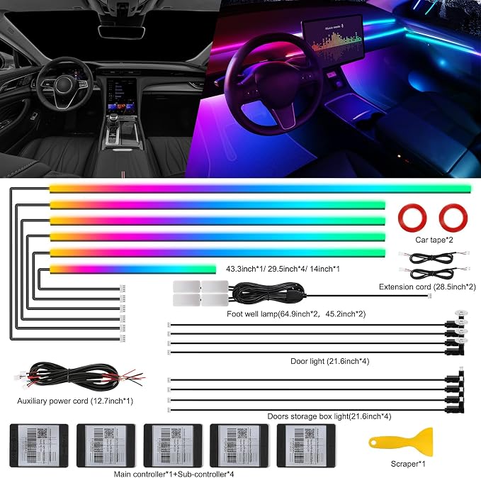 Dream+Color Acrylic Interior Car LED Strip Light - Image 2