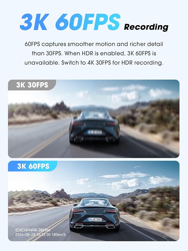DDPAI Dash Cam Front and Rear, Dual STARVIS 2 IMX678 IMX662 Dashcam, 4K+1080P - Image 4