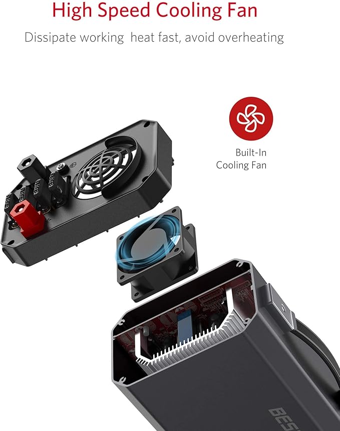 BESTEK 1200 Watt Power Inverter, 12V DC to 110V AC Car Inverter - Image 5