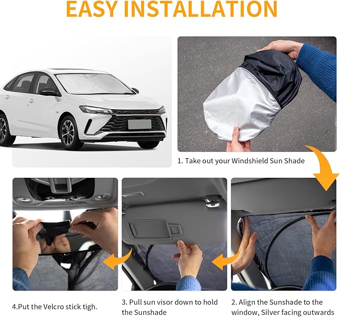 for Chevy Car Equinox 2005-2017 Windshield Sunshade Foldable Sun Shield - Image 5