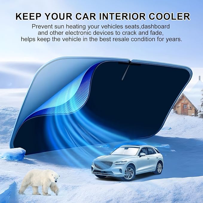 T TGBROS Windshield Sun Shade Custom Fit - Image 2