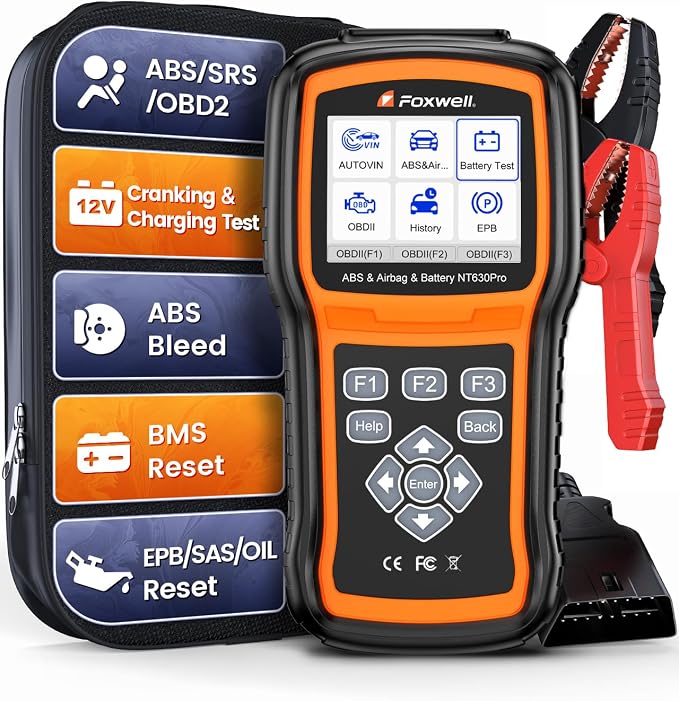 UPGRADED NT630 Plus, FOXWELL NT630 Pro 2-in-1 ABS SRS OBD2 Scanner & Battery by FOXWELL