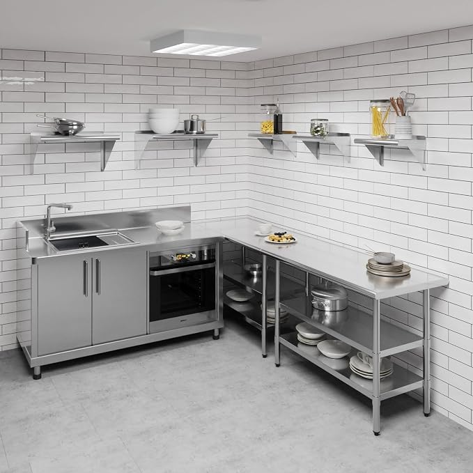 AmGood 10" X 16" Stainless Steel Wall Shelf | Metal Shelving | Garage, Utility - Image 2