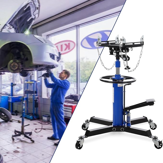 Transmission Jack with 1 Stage Hydraulic Ram, 1322 LBS Hydraulic Telescoping - Image 4
