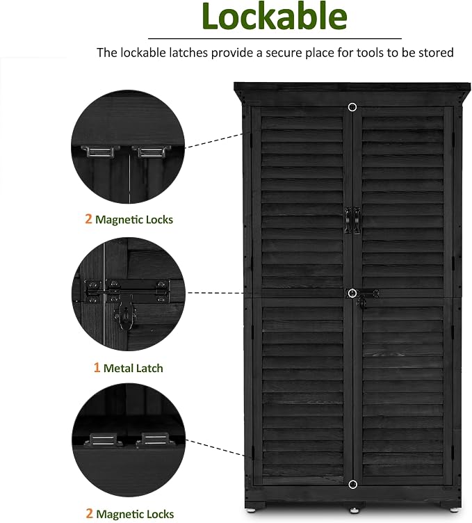 MCombo Outdoor Storage Cabinet, Garden Storage Shed, Outside Vertical Shed - Image 7