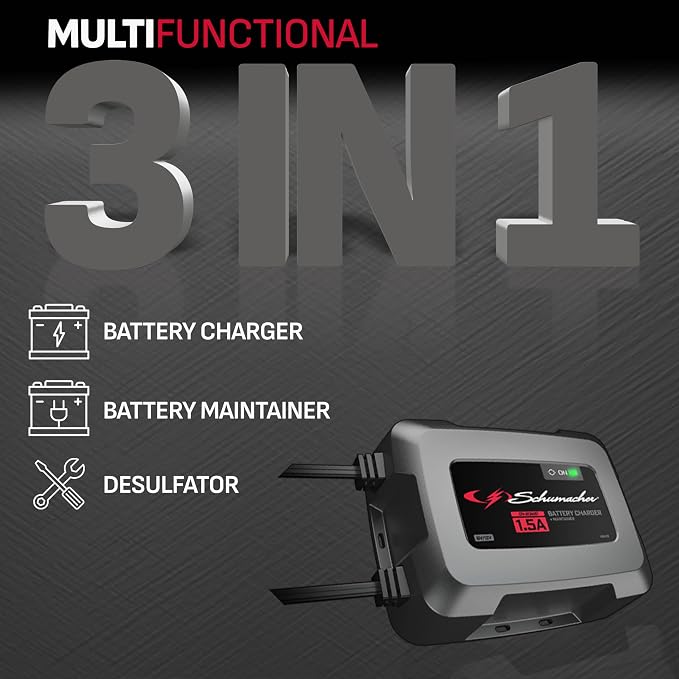 Schumacher Electric On-Board Battery Charger and Maintainer, 1.5 Amps, 6 Volt - Image 2