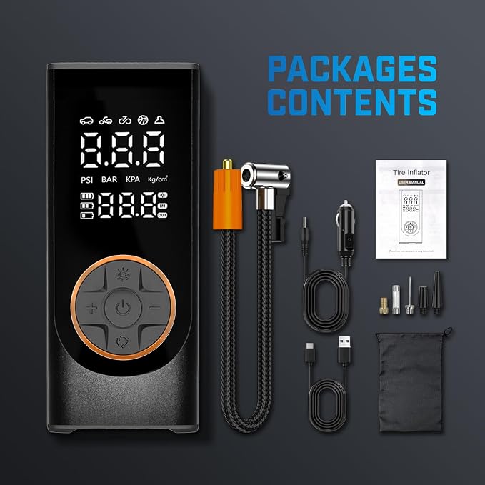 Tire Inflator Portable Air Compressor, 150PSI Cordless Air Pump - Image 9