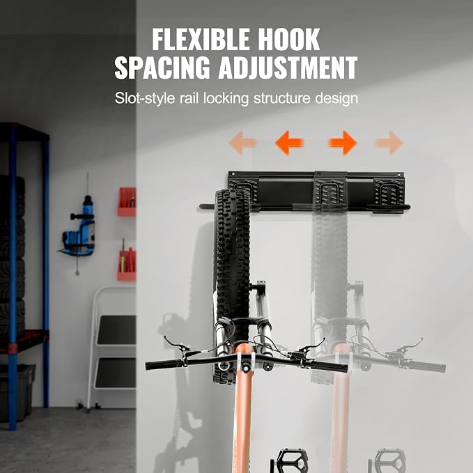 VEVOR Bike Storage Rack, 2 Bike Racks, Wall Mount Bike Storage Hanger, Home and - Image 5