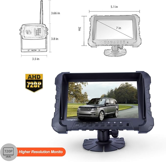 Digital Wireless Backup Camera System, Dual HD 720P Camera - Image 2