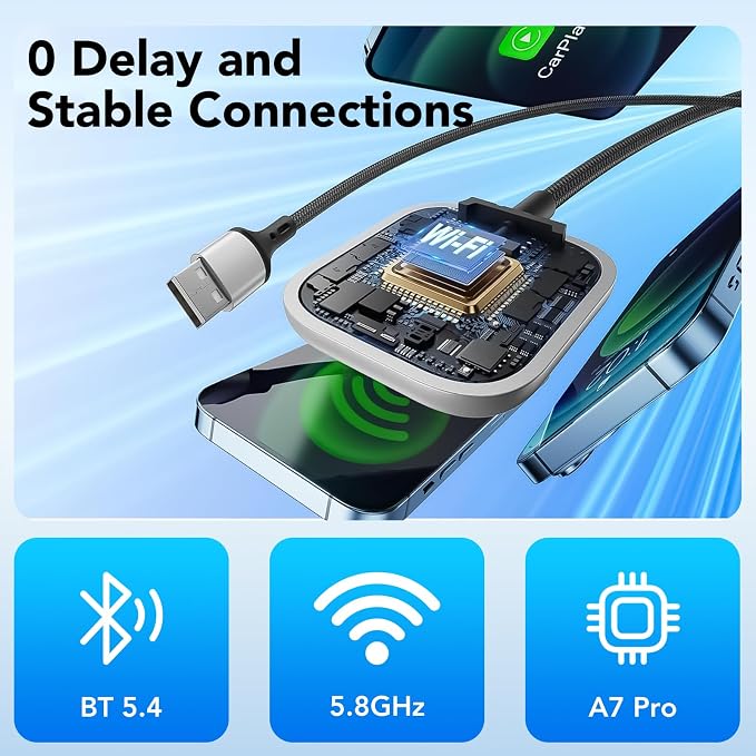 Wireless CarPlay Adapter for Apple iPhone, 2025 Upgraded Converts Wired to - Image 3