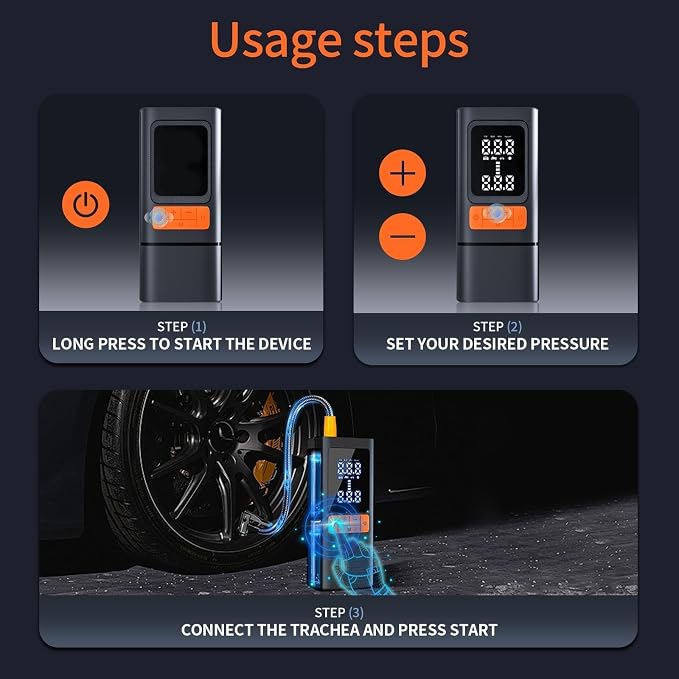 Tire Inflator, 150PSI Portable Air Compressor - Image 3