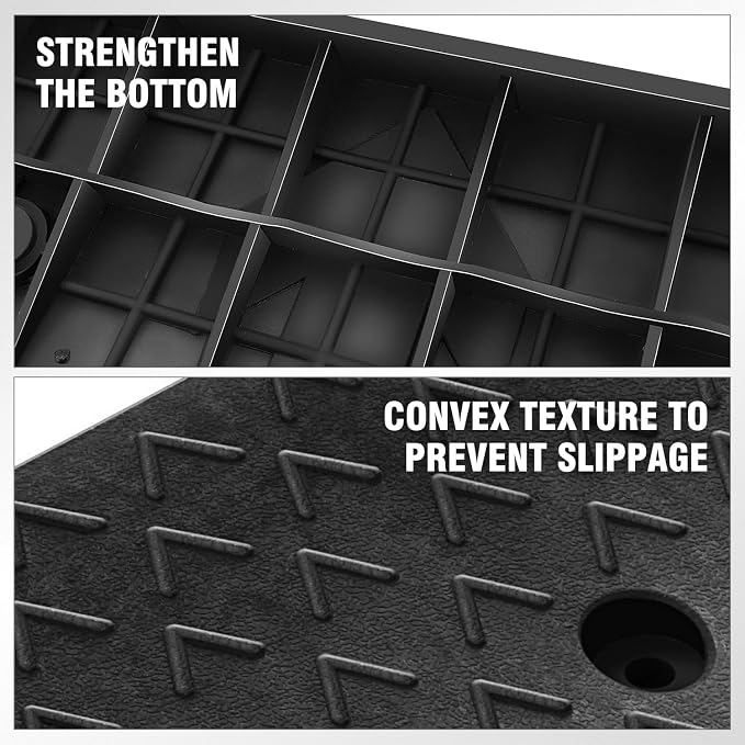 DNA MOTORING 2pcs 3.1" Rise Rubber Arrow Curb Ramp Heavy Duty Loading Driveway - Image 6